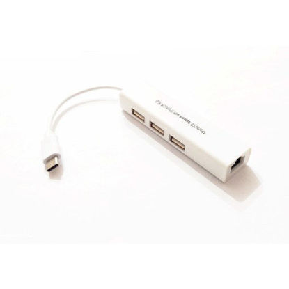 Picture of 3-Port USB Hub + RJ45 Ethernet Adapter Type C