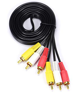 Picture of 3x RCA Male to 3x RCA Male Audio/Video Stereo Cable- Black 3 meter