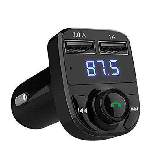 Picture of X88 Dual USB Car Charger Hands-free Wireless Bluetooth FM Transmitter & Music Adapter, 2.0A & 1.0A Dual USB Port LCD MP3 Player Which Supports TF Card And U Disk Compatible With All Smartphone