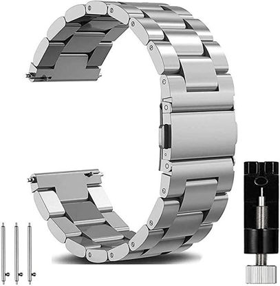 Picture of Galaxy Watch 5 Pro Band 45mm/Galaxy Watch 5 Bands 40mm 44mm, OTOPO 20mm Metal Stainless Steel Straps Replacement Bracelet for Samsung Galaxy Watch 4/4 Classic Smartwatch
