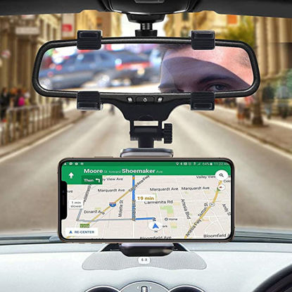 صورة حامل موبايل للسيارة 360 درجة على المراية