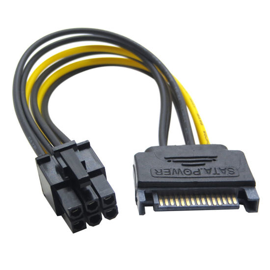 Picture of Single SATA 15pin To 6pin Power Cable For GPU