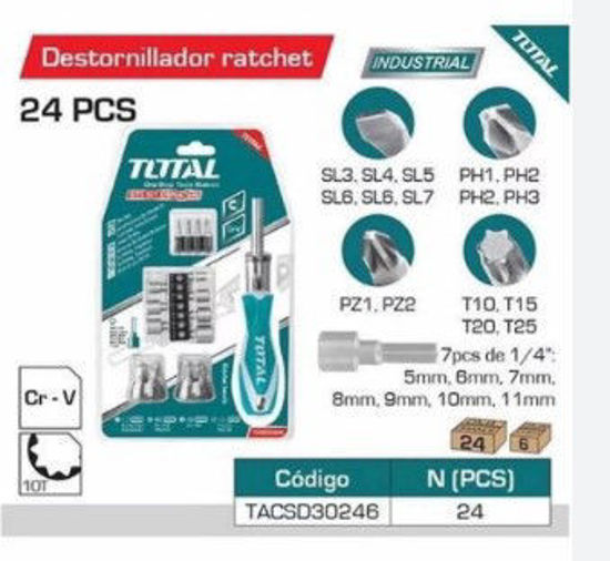 Picture of Total Ratchet Screwdriver Set 24Pcs - Tools & Car Accessories - Super Friday‏