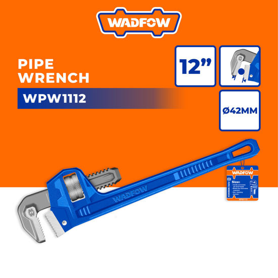 Picture of WADFOW Pipe Wrench (12"), Max Clamping Diameter: 42mm, Drop-forged High Quality Carbon Steel - WPW1112‏