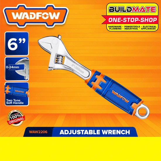 Picture of WADFOW Adjustable Wrench 6" Inch 150mm Wrenches Unique Design Two Toned Soft Handle Hand Tool Wrenches WAW2206 | 100% ORIGINAL / AUTHENTIC •BUILDMATE• WHT